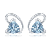 Sterling Silver 2.02CTW Blue Topaz Trillian Studs